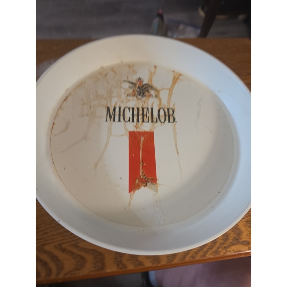 Michelob Beer Bar Style White Plastic‎ Serving Tray - 13"